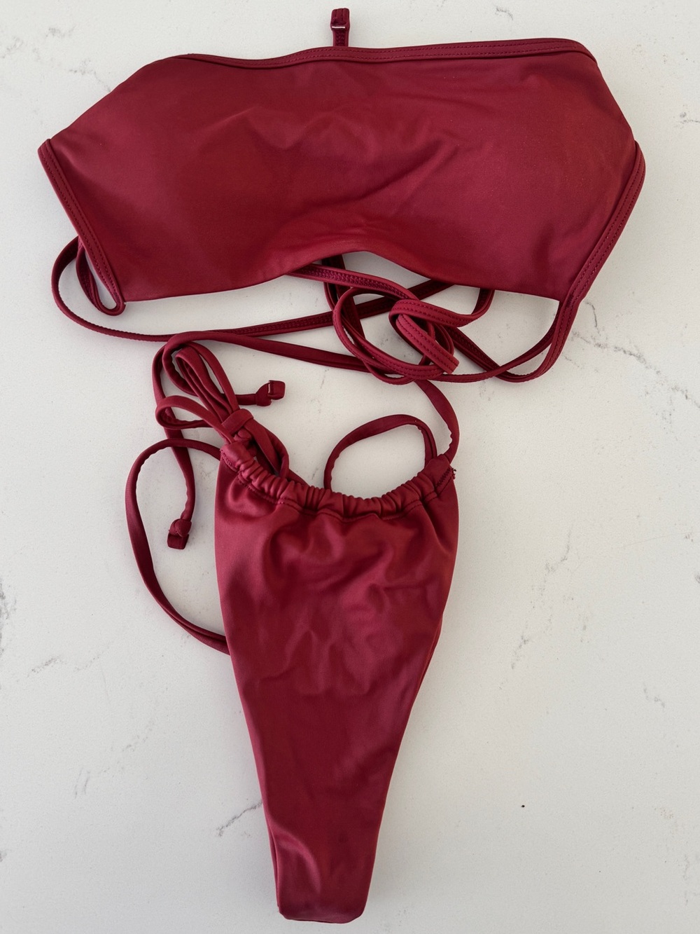 Out From Under x Urban Outfitters Red Cutout Bikini Set S bottom M top